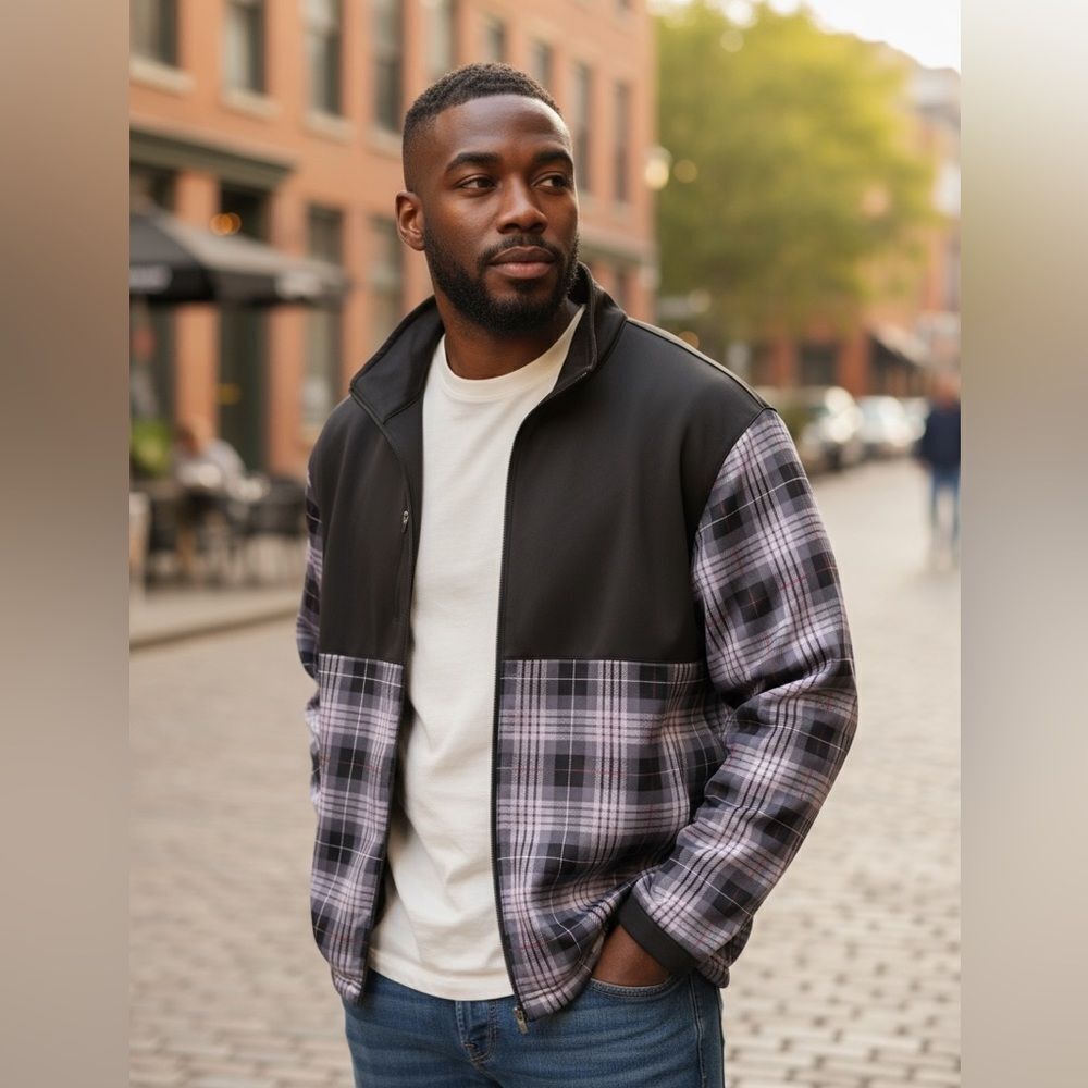 EUC Sun Mountain Men’s Plaid Full Zip Jacket - Size XL